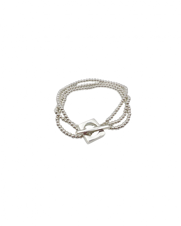 Pulsera de plata triple