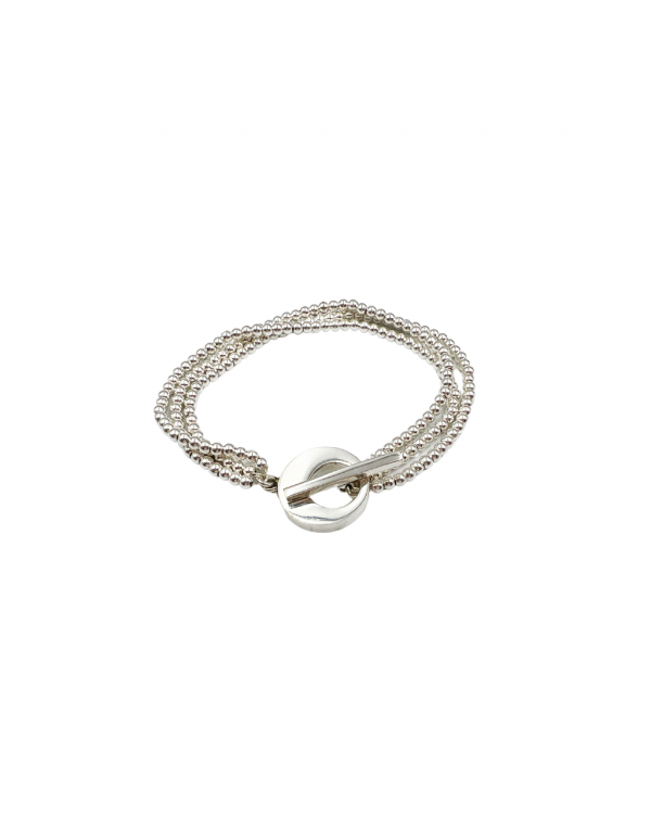 Pulsera de plata triple