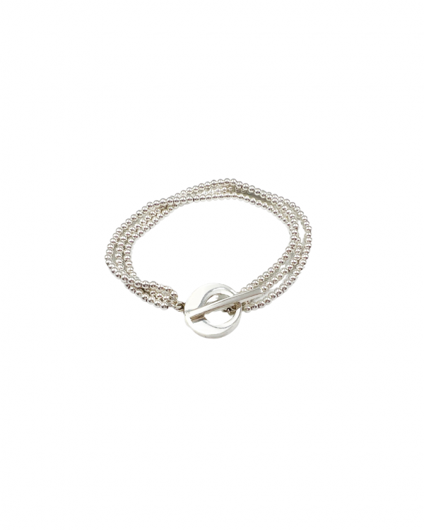 Pulsera de plata triple