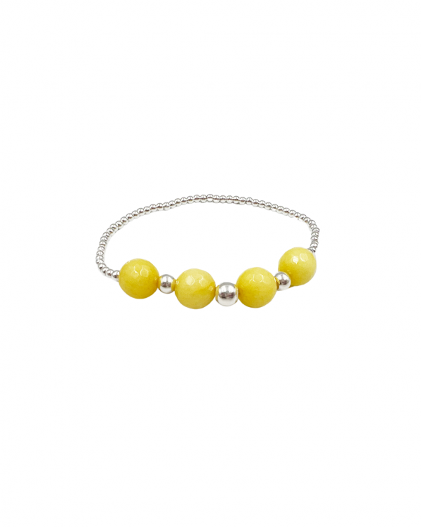 Pulsera de plata con agathas amarillas