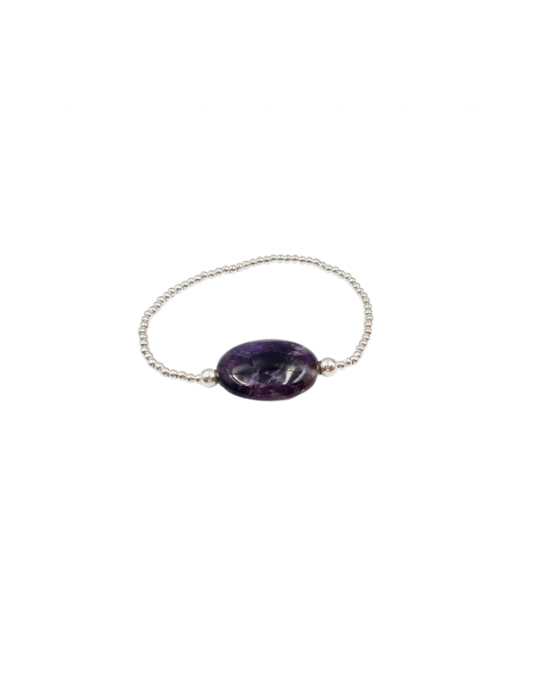 Pulsera de plata con piedra amatista