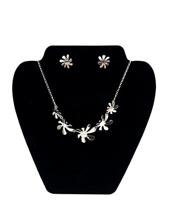 Set con collar y aretes de plata
