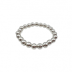 Pulsera elástica con esferas de plata