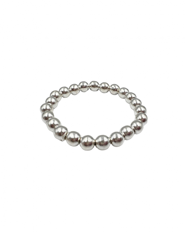Pulsera elástica con esferas de plata