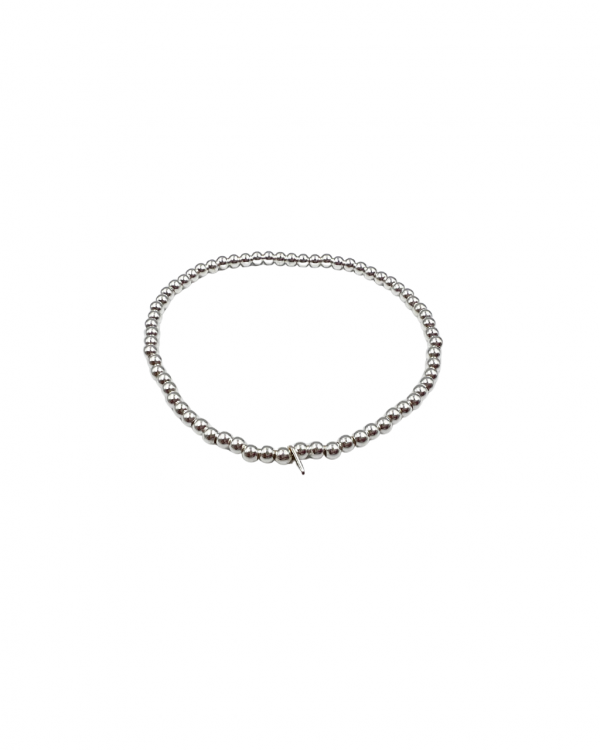 Pulsera elástica con esferas de plata
