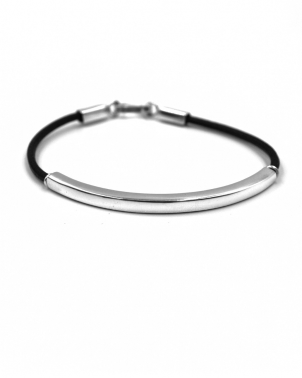 Pulsera Caucho deco plata - Imagen 2