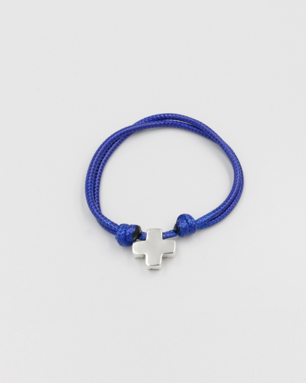 Pulsera de caucho con cruz de plata - Imagen 3
