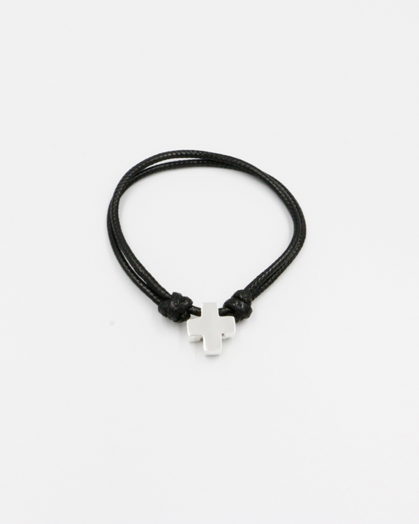 Pulsera de caucho con cruz de plata - Imagen 4