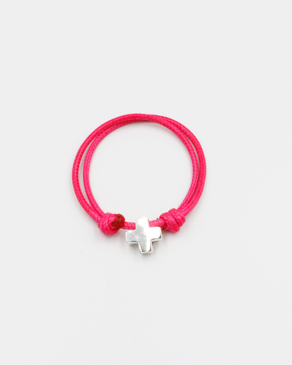 Pulsera de caucho con cruz de plata - Imagen 5
