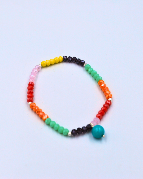 Pulsera de cristales con piedra colgante - Imagen 2