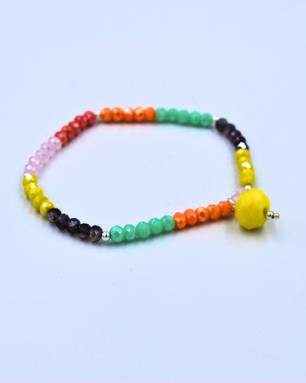 Pulsera de cristales con piedra colgante - Imagen 3