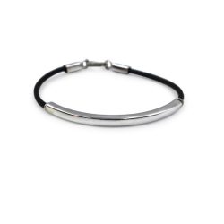 Pulsera Caucho deco plata
