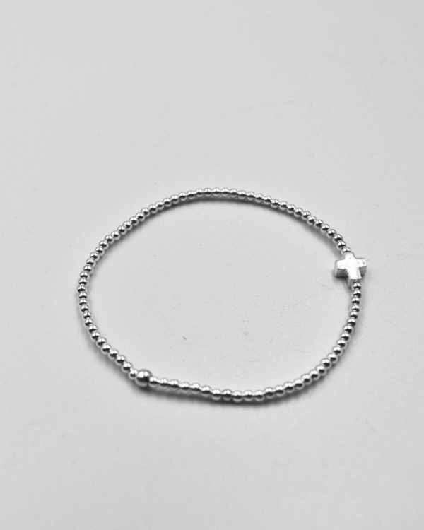 Pulsera bola miniatura con cruz - Imagen 2