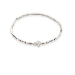 Pulsera esferas mini con cruz