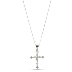 Cadena Cruz medieval con zirconias